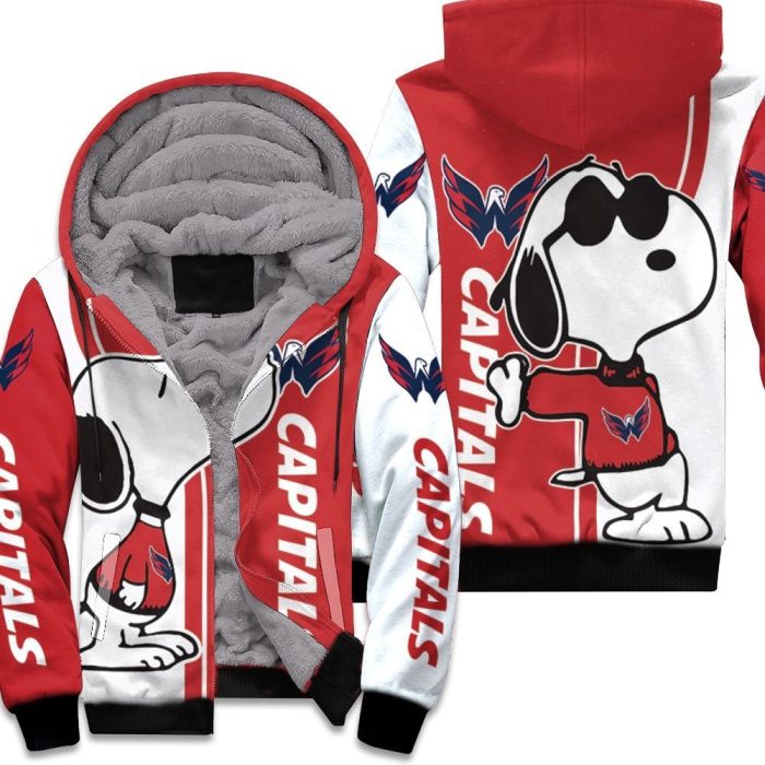 Washington Capitals Snoopy Lover 3D Printed Unisex Fleece Hoodie