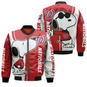 Washington Nationals Snoopy Lover 3D Printed Bomber Jacket