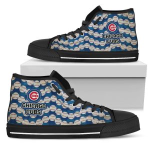 Wave Of Ball Chicago Cubs MLB Custom Canvas High Top Shoes