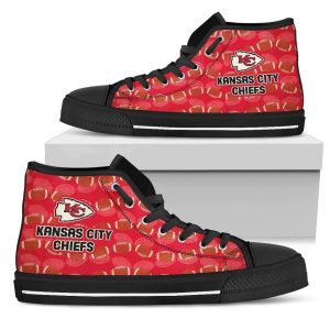 Wave Of Ball Kansas City Chiefs NFL Custom Canvas High Top Shoes