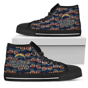 Wave Of Ball Los Angeles Chargers NFL Custom Canvas High Top Shoes