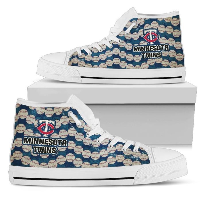 Wave Of Ball Minnesota Twins MLB 1 Custom Canvas High Top Shoes