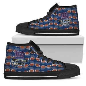 Wave Of Ball New York Giants NFL Custom Canvas High Top Shoes