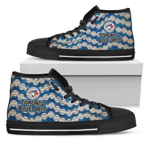 Wave Of Ball Toronto Blue Jays MLB Custom Canvas High Top Shoes