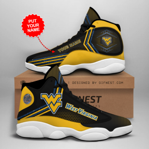 West Virginia Mountaineers Men'S Jordan 13 Custom Name Personalized Shoes