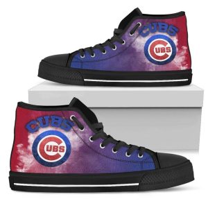 White Smoke Vintage Chicago Cubs MLB Custom Canvas High Top Shoes
