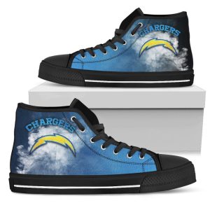 White Smoke Vintage Los Angeles Chargers NFL Custom Canvas High Top Shoes