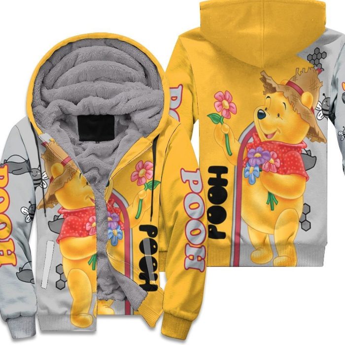 Winnie The Pooh Picking Flower Fan 3D Unisex Fleece Hoodie