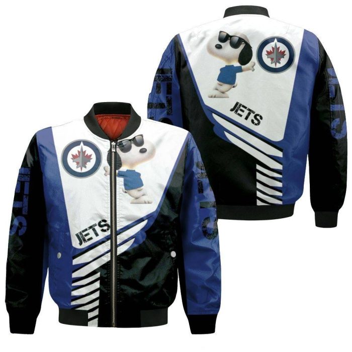 Winnipeg Jets Snoopy For Fans 3D Bomber Jacket