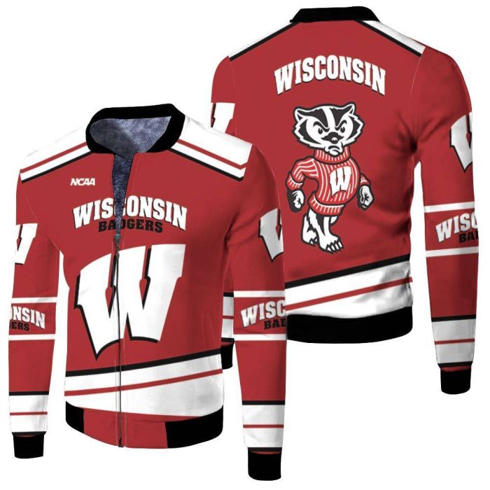 Wisconsin Badgers Ncaa Mascot 3D Fleece Bomber Jacket