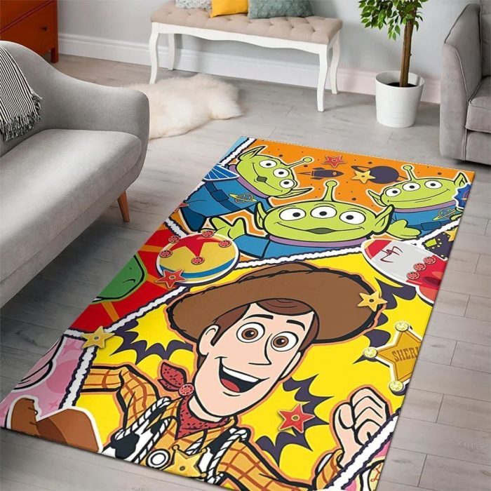 Woody Toy Story Living Room Cartoon Floor Carpet Rectangle Rug
