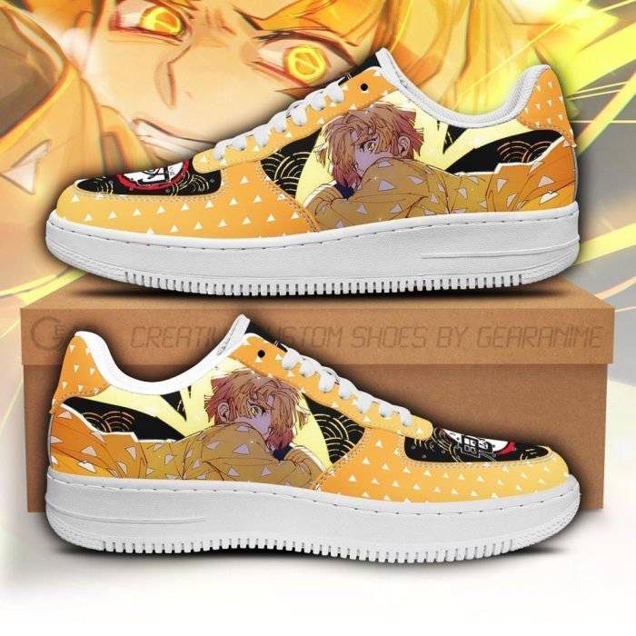 Zenitsu Nike Air Force Shoes Unique Demon Slayer Anime Custom Sneakers