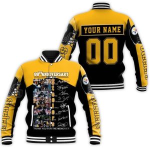 88Th Anniversary Pittsburgh Steelers Great Player Thank You For The Memories American Flag Personalized Baseball Jacket