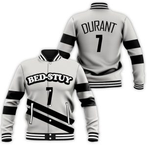 Brooklyn Nets Kevin Durant 7 2020 City Edition White Baseball Jacket