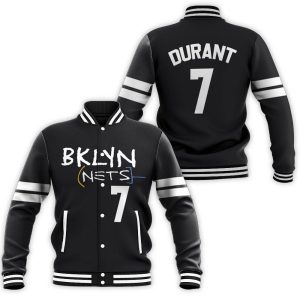 Brooklyn Nets Kevin Durant 7 2021 City Edition Black Inspired Style Baseball Jacket