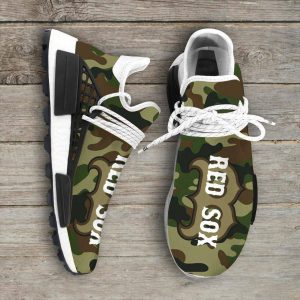 Camo Camouflage Boston Red Sox MLB NMD Human Race Sneakers Running Shoes Perfect Gift Custom Shoes Fan NMD Sneakers