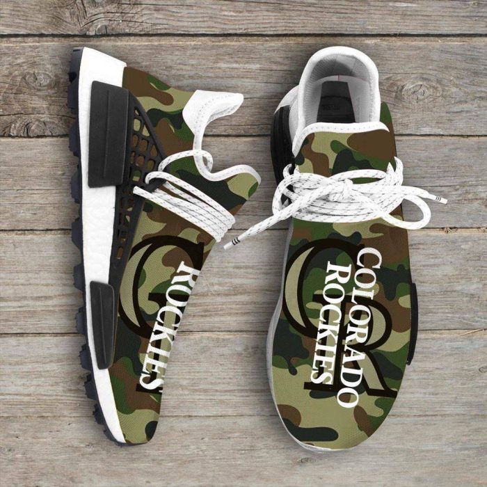Camo Camouflage Colorado Rockies MLB Sport Teams NMD Human Race Shoes Running Sneakers NMD Sneakers