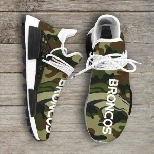 Camo Camouflage Denver Broncos NFL NMD Human Race Sneakers Running Shoes Perfect Gift Custom Shoes Fan NMD Sneakers