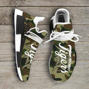 Camo Camouflage Detroit Tigers MLB NMD Human Race Sneakers Running Shoes Perfect Gift Custom Shoes Fan NMD Sneakers