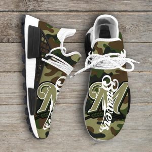Camo Camouflage Milwaukee Brewers MLB Sport Teams NMD Human Race Shoes Running Sneakers NMD Sneakers