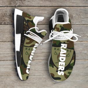 Camo Camouflage Oakland Raiders NFL Sport Teams Human Race Shoes Running Sneakers NMD Sneakers