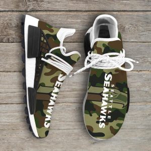 Camo Camouflage Seattle Seahawks NFL Sport Teams Human Race Shoes Running Sneakers NMD Sneakers