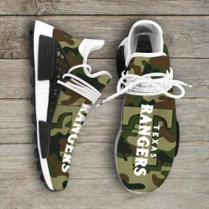 Camo Camouflage Texas Rangers MLB NMD Human Race Sneakers Running Shoes Perfect Gift Custom Shoes Fan NMD Sneakers