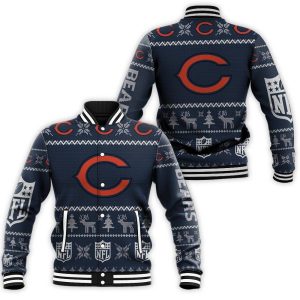 Chicago Bears NFL Ugly Sweatshirt Christmas 3D Baseball Jacket