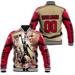 Chicago Bulls Michael Jordan Legend 23 Slam Dunk Personalized Baseball Jacket