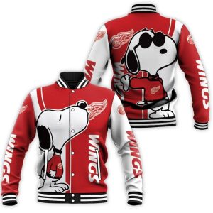 Detroit Red Wings Snoopy Lover 3D Printed Baseball Jacket
