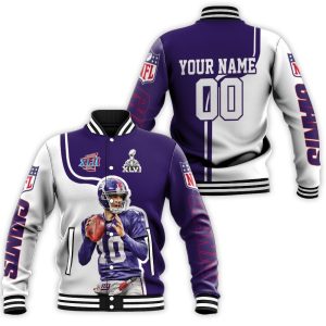 Eli Manning New York Giants Fan 3D Personalized Baseball Jacket