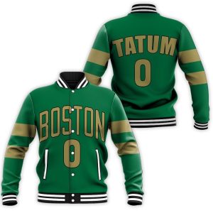 Jayson Tatum Boston Celtics 2020 Finished City Edition Kelly Green Baseball Jacket