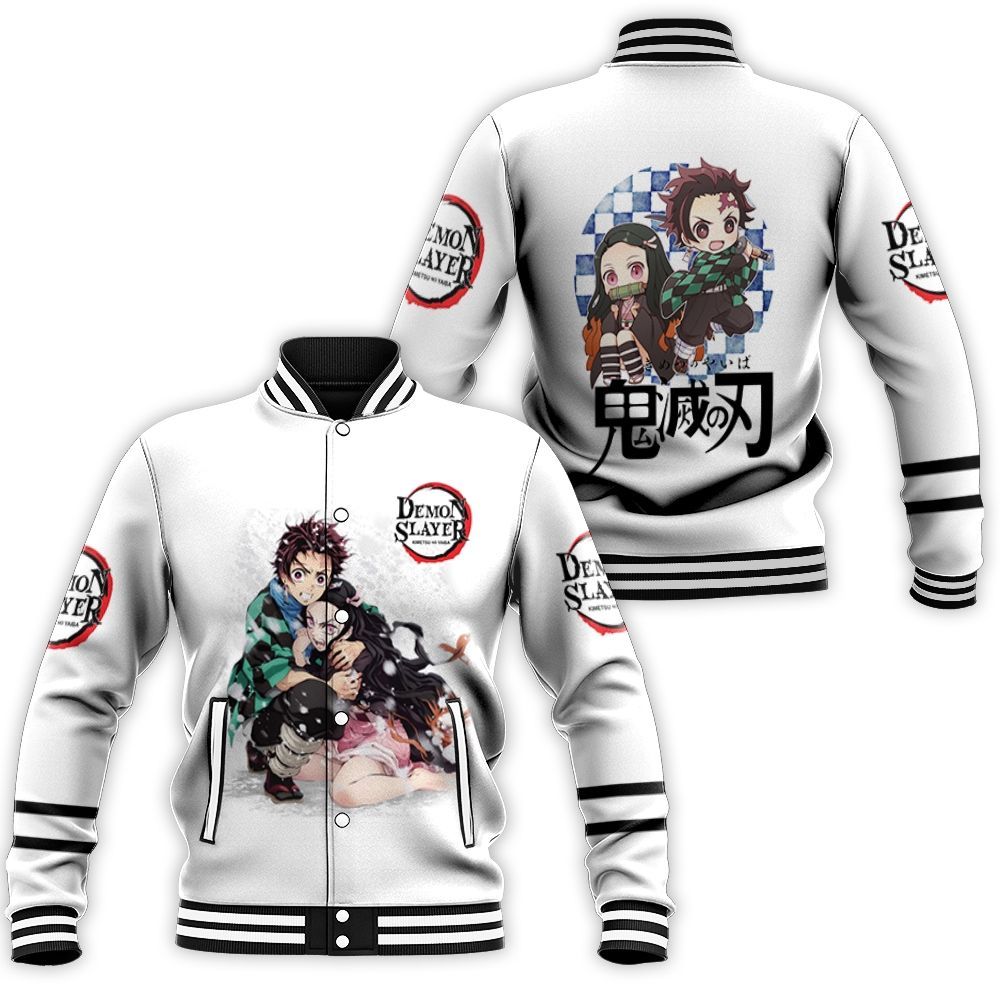 Kamado Tanjiro Hug Kamado Nezuko Anime Kimetsu No Yaiba Baseball Jacket ...