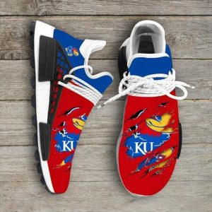 Kansas Jayhawks NCAA NMD Human Race Sneakers Running Shoes Perfect Gift Custom Shoes Fan NMD Sneakers