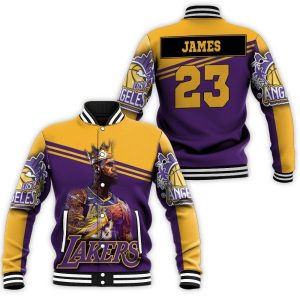 King Lebron James 23 Los Angeles Lakers NBA Western Conference Baseball Jacket