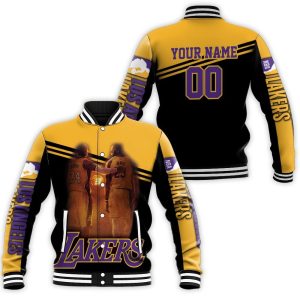 Kobe Bryant Lebron James Together Friends Los Angeles Lakers Legend 3D Personalized Baseball Jacket