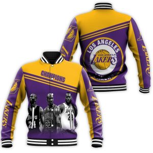 Kobe Bryant Michael J Lebron James Los Angeles Lakers Champion 3D Printed Baseball Jacket