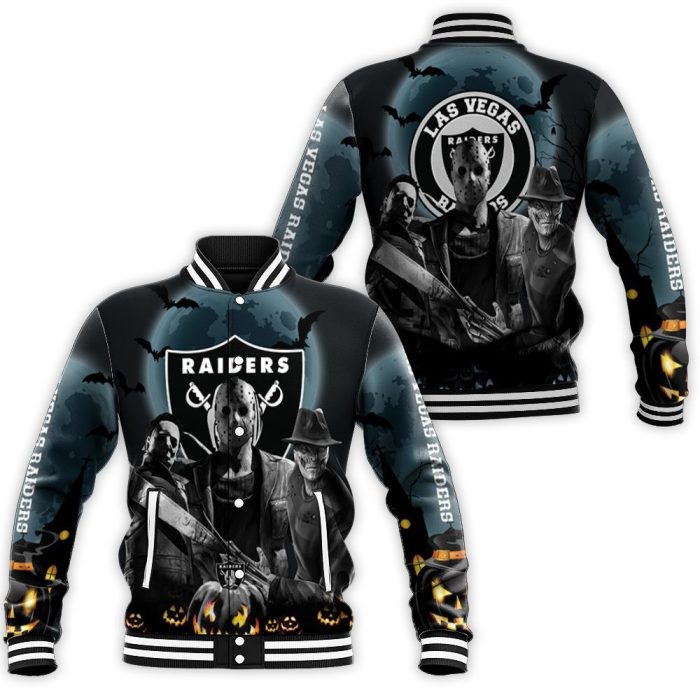 Las Vegas Raiders Halloween Horror 3D T Shirt Hoodie Baseball Jacket