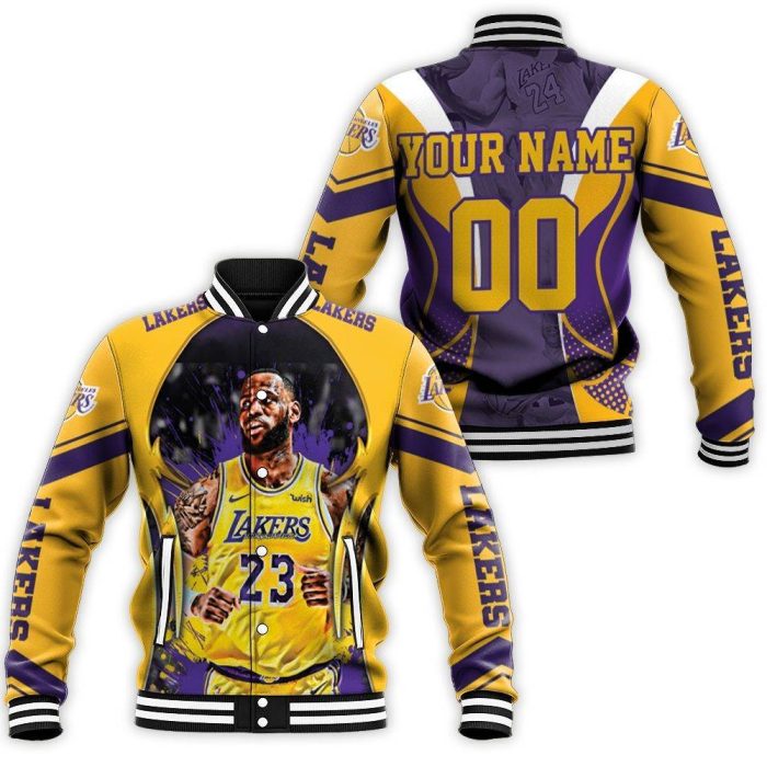 Lebron James 23 Los Angeles Lakers Western Conference Fire Ball Personalized Baseball Jacket