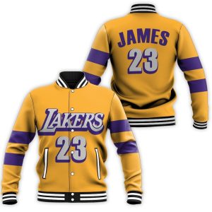 Lebron James Los Angeles Lakers 2020 Finished Swingman Yellow City Edition Baseball Jacket