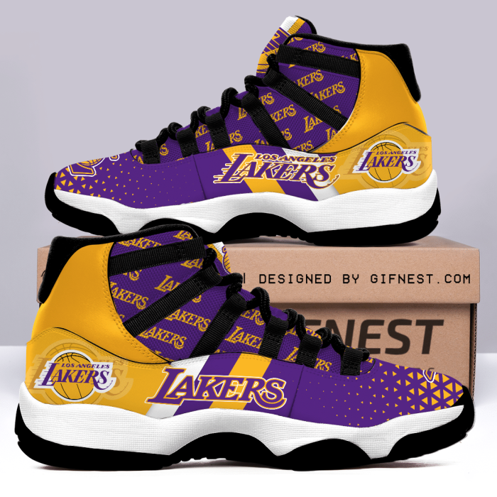 Los Angeles Lakers Air Jordan 11 Custom Sneaker For Fans