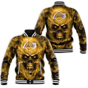 Los Angeles Lakers NBA Fans Skull Baseball Jacket