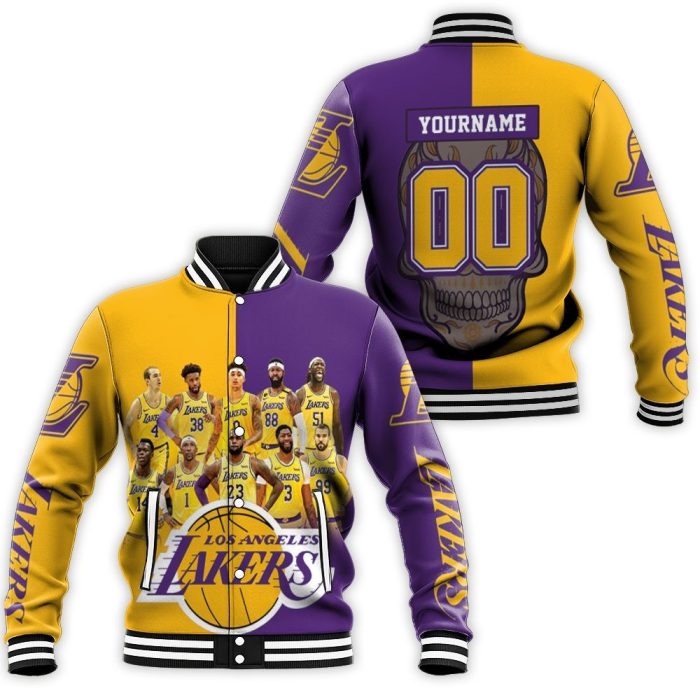 Los Angeles Lakers Skull Logo NBA Western Conference Baseball Jacket