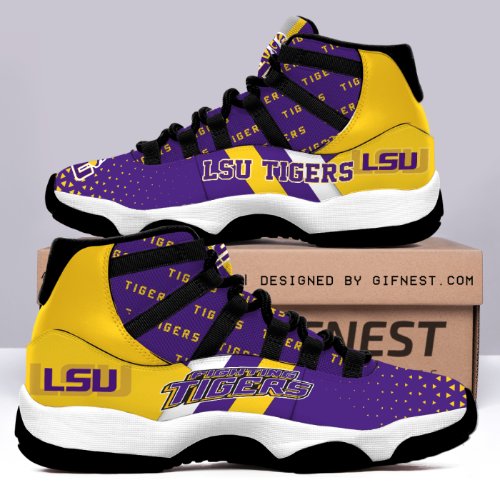 Lsu Tigers Air Jordan 11 Custom Sneaker For Fans