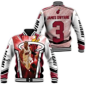 Miami Heat Logo Chris Bosh Lebron James Dwyane Wade For Fan Baseball Jacket