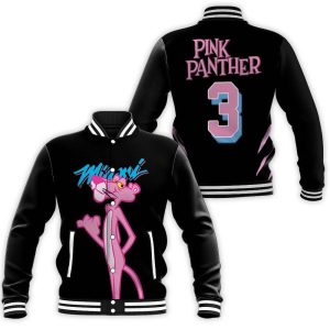 Miami Heat X Pink Panther 3 2021 Collection Black Inspired Style Baseball Jacket