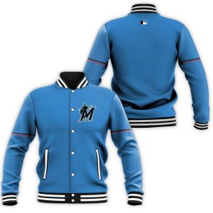 Miami Marlins Alternate 2019 Team Blue Thunder 2019 Inspired Style Baseball Jacket