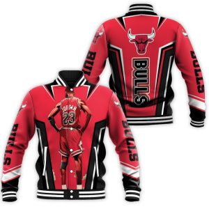 Michael Jordan 23 Chicago Bulls Standing Baseball Jacket