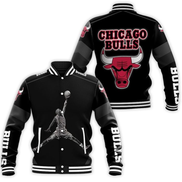 Michael Jordan Logo Chicago Bulls Baseball Jacket