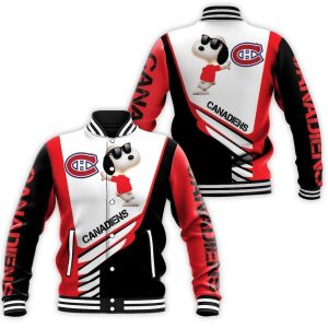 Montreal Canadiens Snoopy For Fans 3D Baseball Jacket